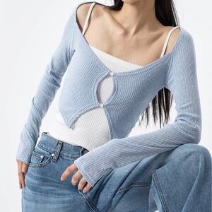 Scoop Neck Cropped Cardigan Size XS/S NWOT